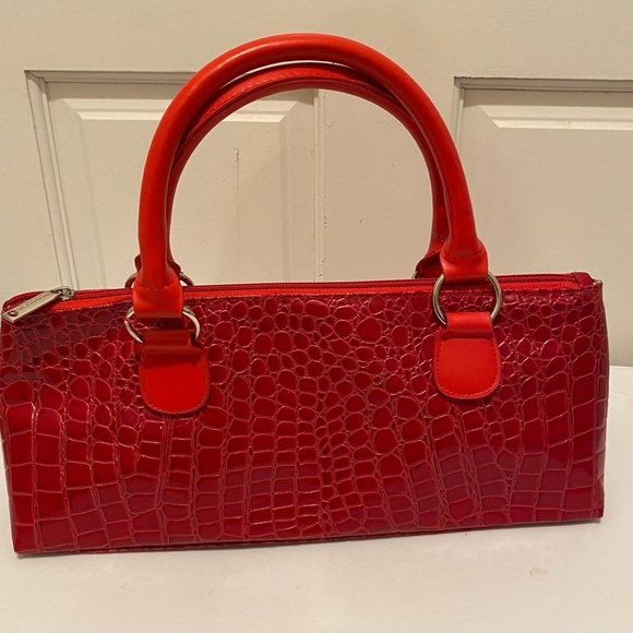 Red Crocodile Pattern wine tote bag/lunch bag😃 - Picture 1 of 3